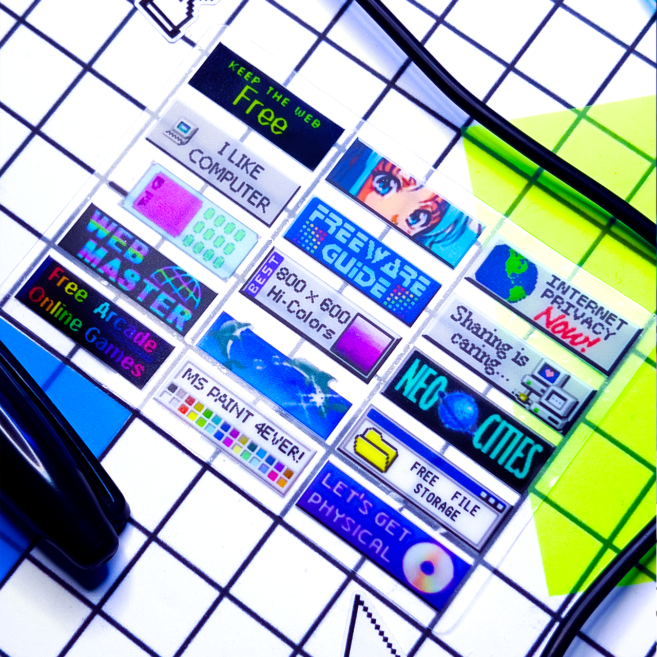 Early Internet Buttons Sticker