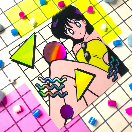 Vaporwave Aesthetic Retro Anime Girl Sticker