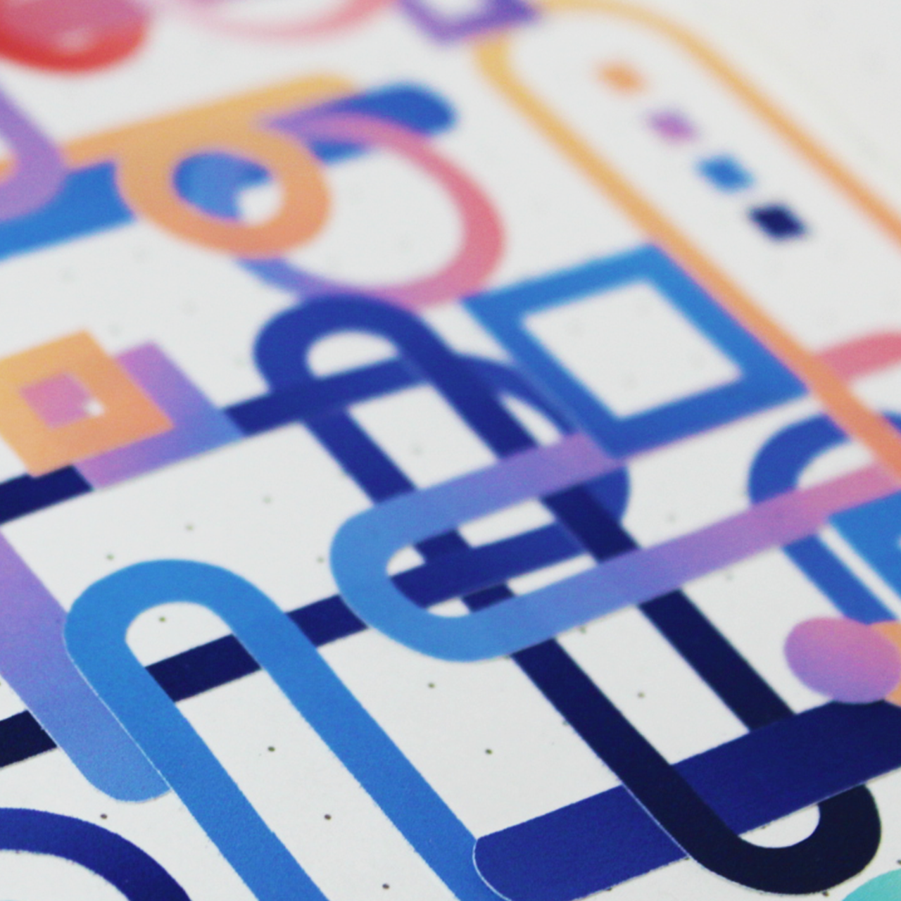 Peach, Pink, Light Blue, Dark Blue gradient sticker sheet.