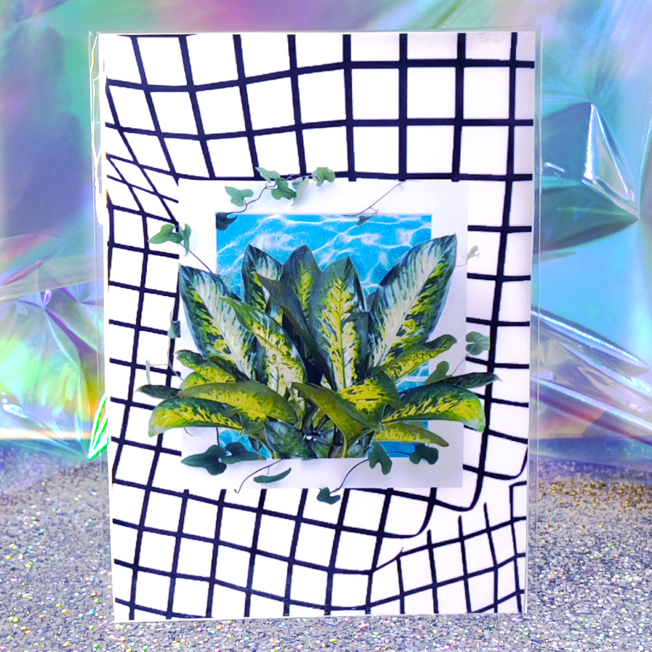 Vaporwave Aesthetic Plant Mini Art Print
